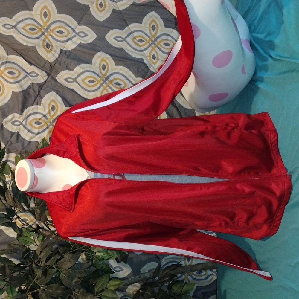 PRO Player large athletic warmup jacket white red with Bowsher Rebel Tshirt XL